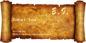 Babai Ida névjegykártya