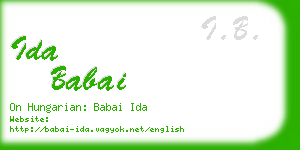 ida babai business card